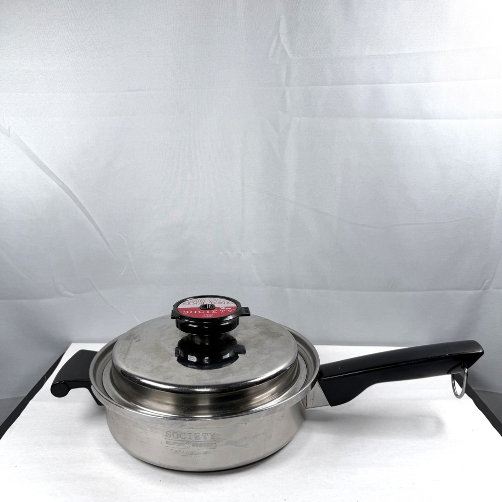 Society Sensi-Tone Cookware Sauce Pan Pot USA Made With Lid T304S-I